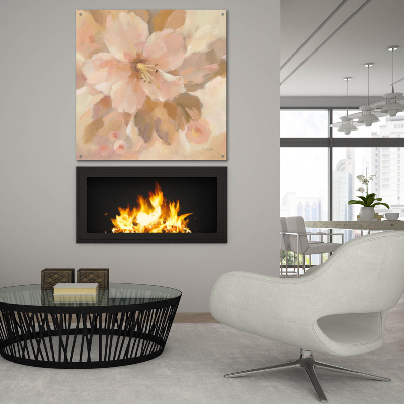 «Sweet Boho Flower 1» par Silvia Vassileva, art mural en verre acrylique, H 36 po x l 36 po x P 0,2 po