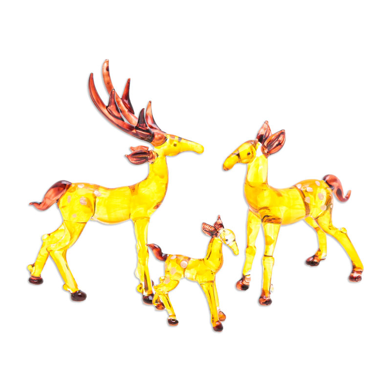 Loon Peak® Handmade Deer Lineage Handblown Glass Figurines (Set Of 3)