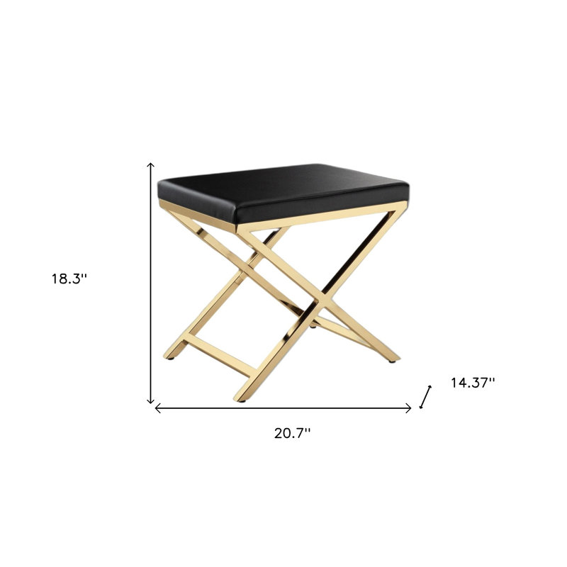 Fauteuil de coiffeuse 21 po noir et doré