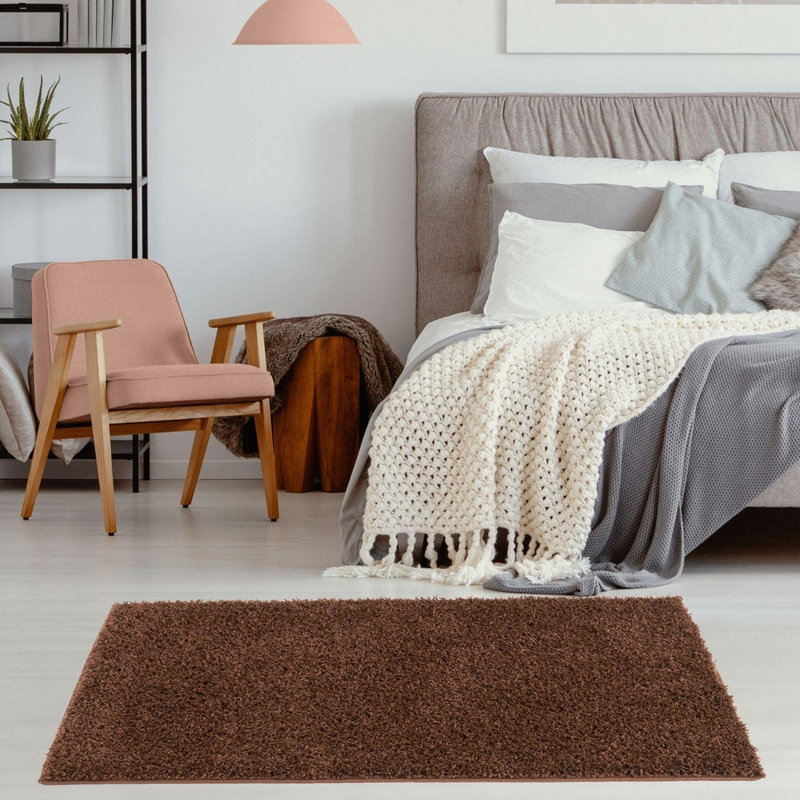 Myshaggy Collection Rugs Solid Design in Brown, Rectangle 80 x 150 cm