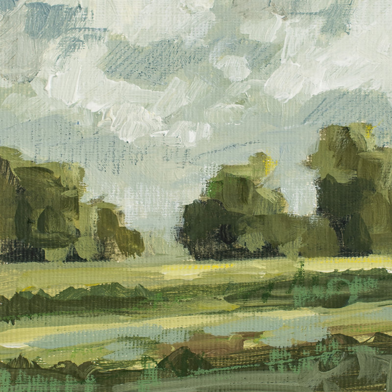 " Abstract Landscape Pair 12 " by Miss Mustard Seed, Silver Framed Canvas, No, 36" H x 36" W x 2" D