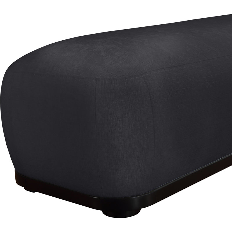 Banc en tissu Calum Chenille, Noir, Tissu chenille noir