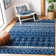 Tapis bleu marine à motif géométrique Cobos