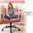   Upholstered High - Back Office Chair With Lumbar Pillow Cross Legged-116142225
