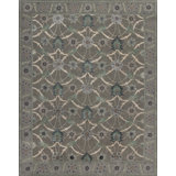 Persia Oriental Area Rug in Ivory/Shark-Gray/Dusty Lavender/Charcoal
