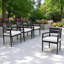 Chaises de patio d'extérieur haut de gamme en aluminium Everly avec coussin de siège Sunbrella