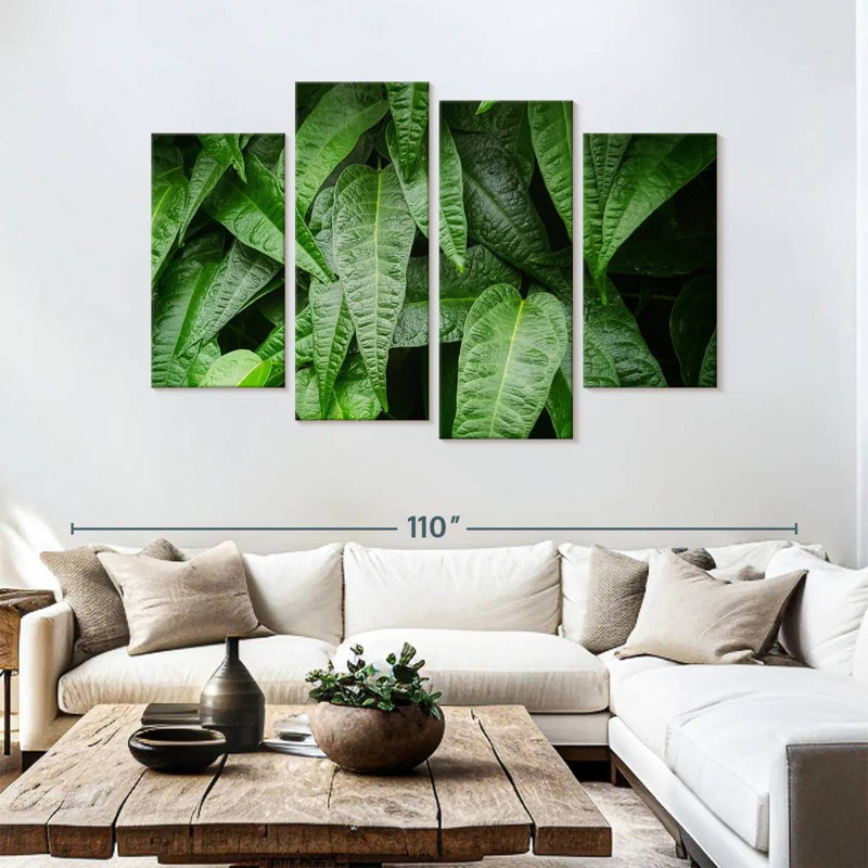 Harnek feuilles de plantes fraîches, H 54 po x l 84 po