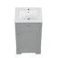 Meuble-lavabo de 20 po avec lavabo, armoire de salle de bain avec porte à fermeture douce, support de rangement et tablette réglable, gris-847921309
