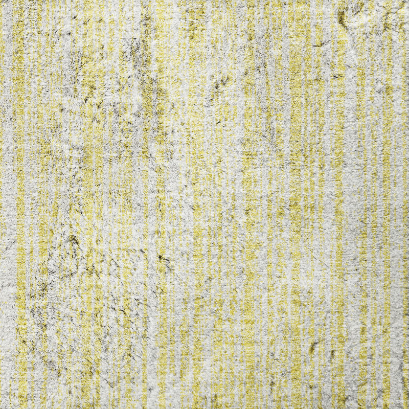 Tapis à rayures Shaggy Dream lavable à la machine de qualité supérieure, Jaune, 9' x 12'