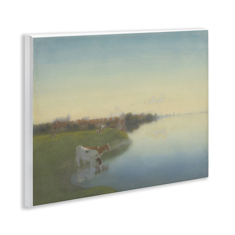 Cows in Serene Shore Wall Plaque Art by Jan Voerman