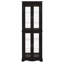 Vitrine vitrée noire avec cadre en bois, rangement à 6 niveaux pour objets de collection, vin et décoration