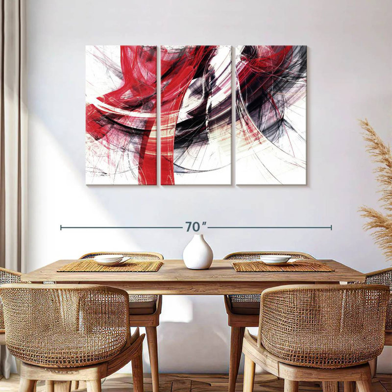 Avery Red Motion Abstract, 36" H x 57" W
