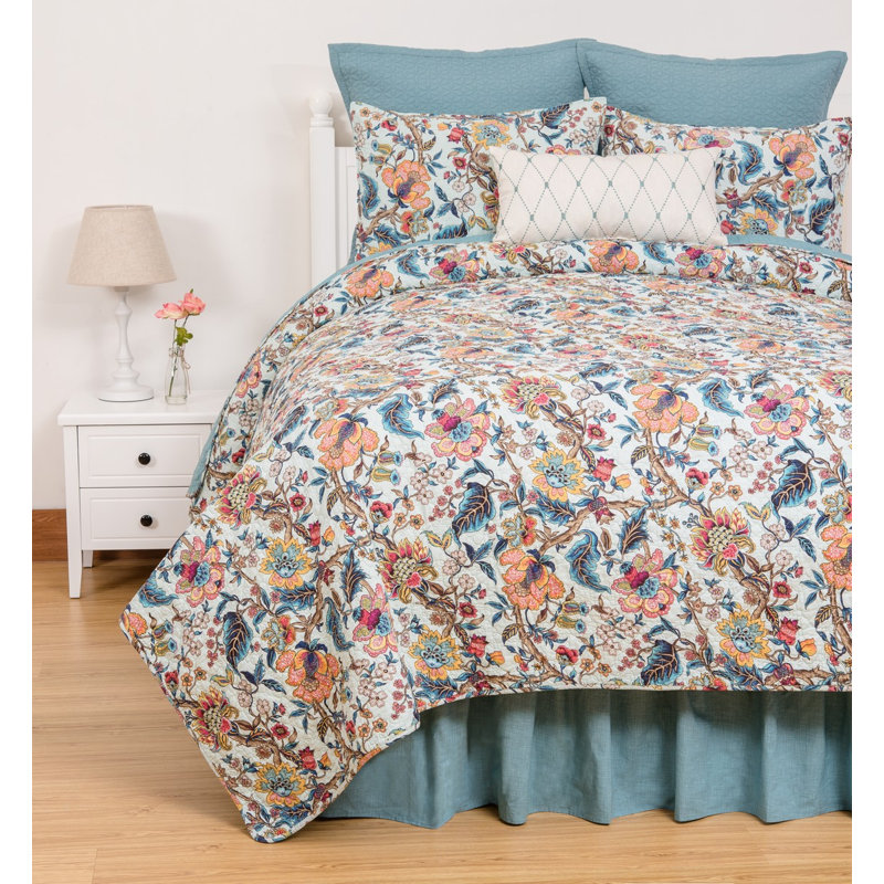 Ensemble de courtepointe réversible Tansy, Courtepointe double / grand et 2 taies décorative