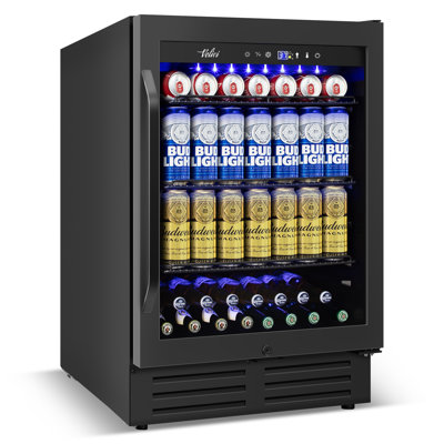 Réfrigérateur à boissons de 24 pouces sous le comptoir, réfrigérateur à bière et à boissons encastré de 24 po avec porte vitrée