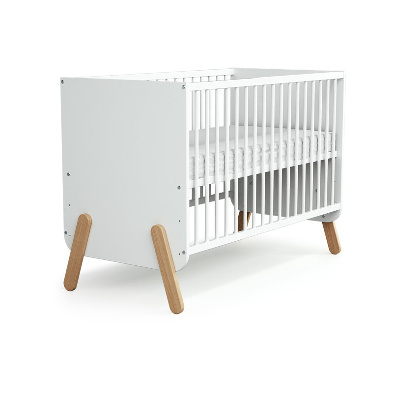 2 Cot Bed, White/Dark Brown