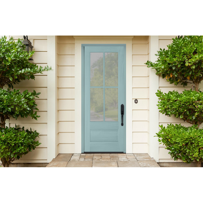 Porte d'entrée pré-suspendue en acajou plaqué sans finition Acadian par Prestige Door, H 80 po x l 30 po x P 1,75 po