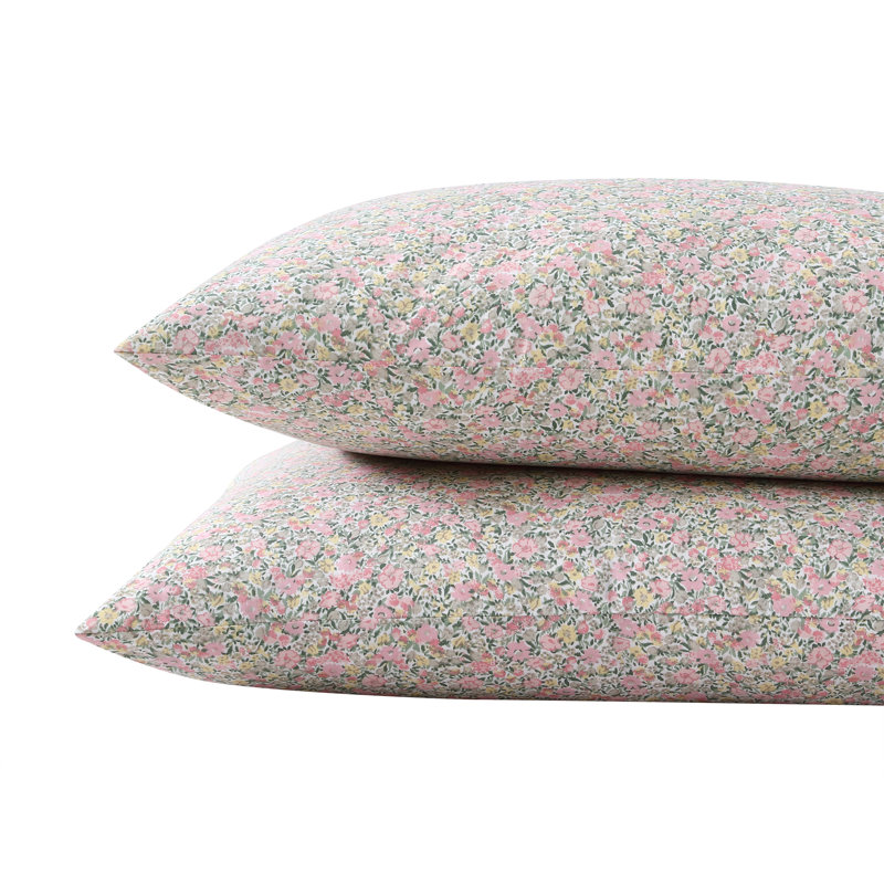 Laura Ashley Printed Cotton Percale Pillowcase Set, Loveston Pink