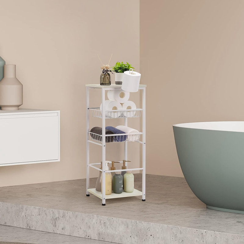 Étagères de salle de bain autoportantes Galeana, Blanc