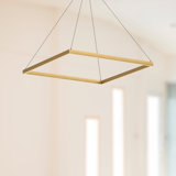 Luminaire suspendu simple à 1 lumière DEL en or brossé Piazza