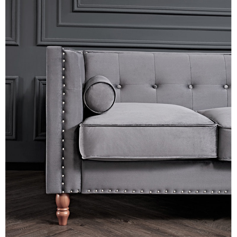 Kittleson 60'' Velvet Loveseat, Gray