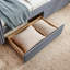 Lit de jour moderne avec tiroirs de rangement moderne, revêtement en lin, avec port USB pour la maison