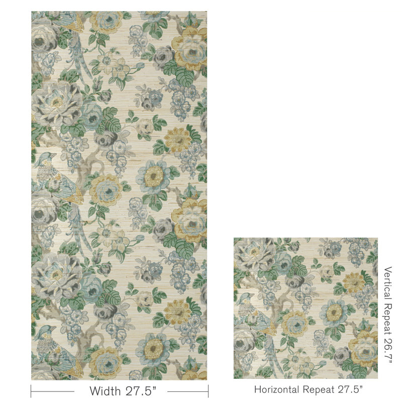 Wallpaper Roll, Slate/Aqua