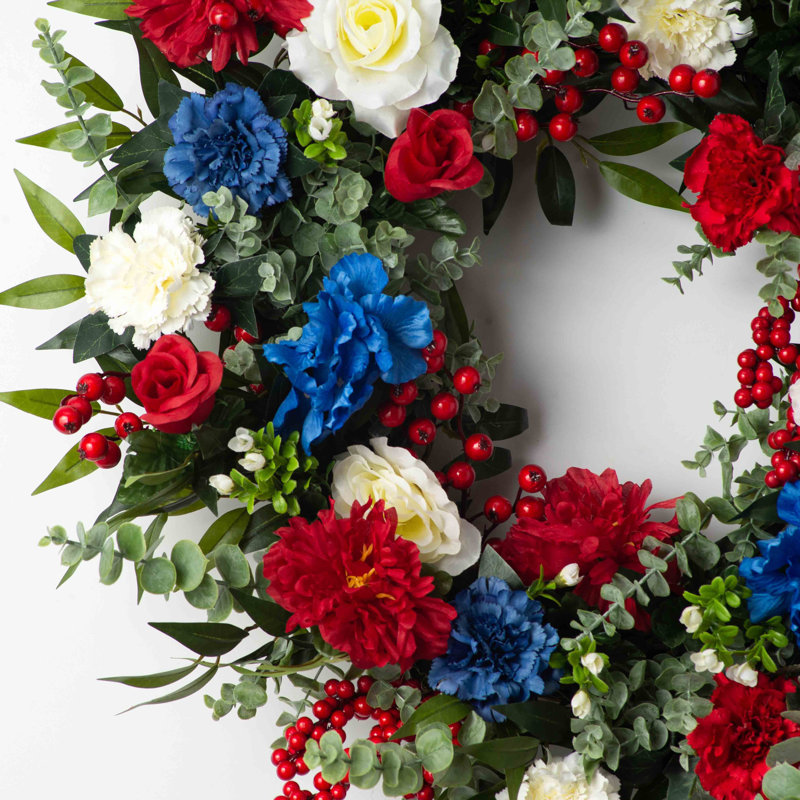 America The Beautiful Silk Wreath, H 30 po x l 30 po x P 6 po