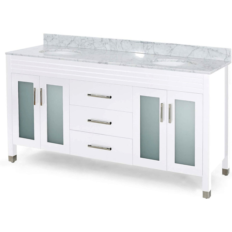 73'' Bathroom Vanity With Double Ceramic Sinks