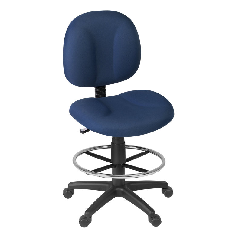 Chaise de bureau pivotante en tissu avec trousse de dessin Regency Comfort Series - bleu marine, Bleu