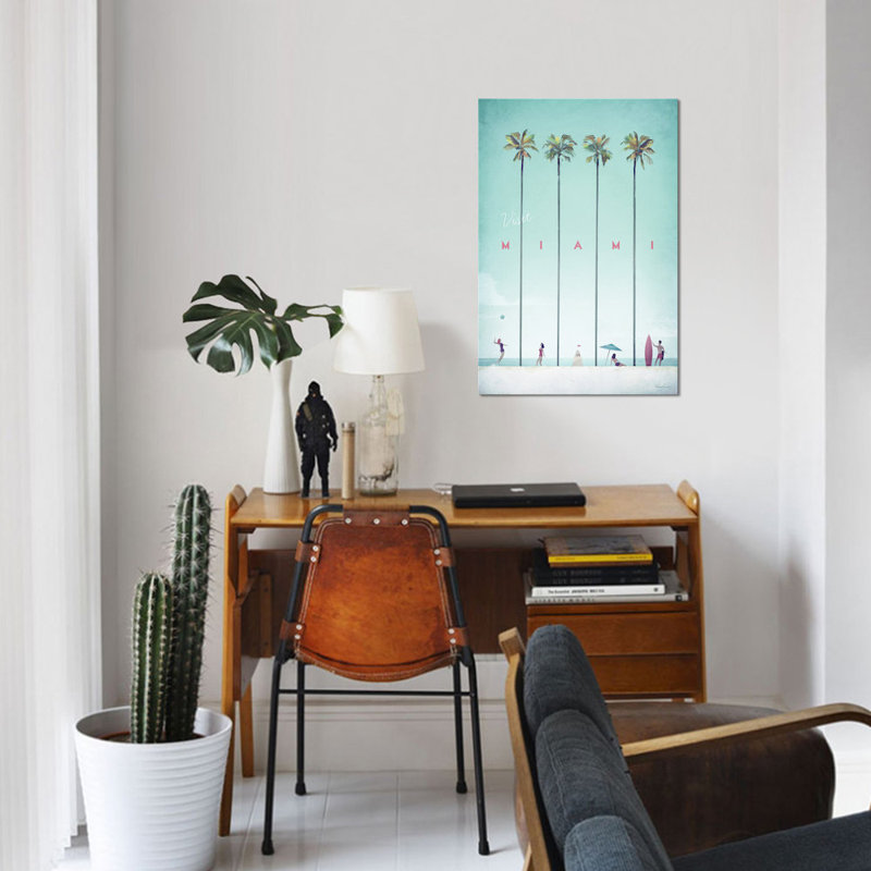 «Visitez Miami», impression sur toile, H 12 po x l 8 po x P 0,75 po, Toile tendue, Pas de tapis