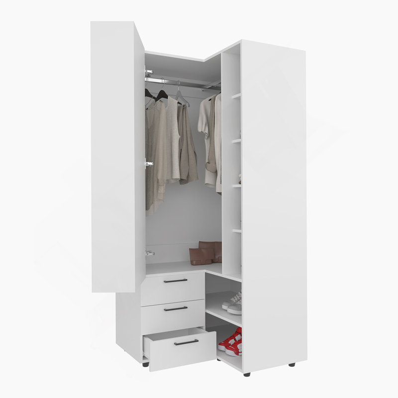 Armoire fonctionnelle avec rangement ouvert et tiroirs pour une organisation efficace des objets et de la décoration quotidiens