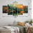 Green Autumn Enchantment Mountain Landscape - Abstract Landscape Canvas Art Set