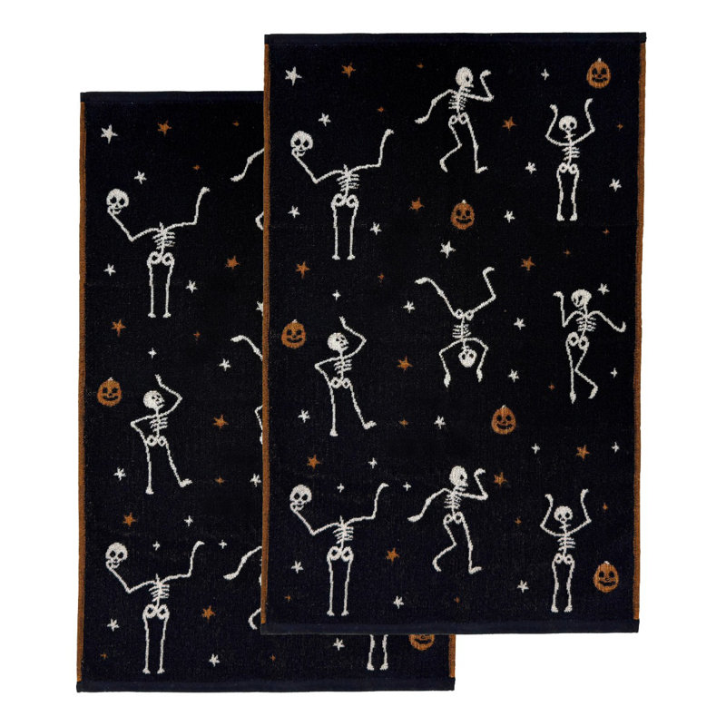 Skeletons Halloween Hand Towels 2pc Set
