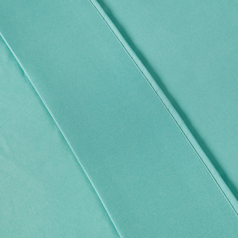 Microfiber Percale Sheet Set, Turquoise, Full Sheet Set + Fitted Sheet + 2 Pillowcases