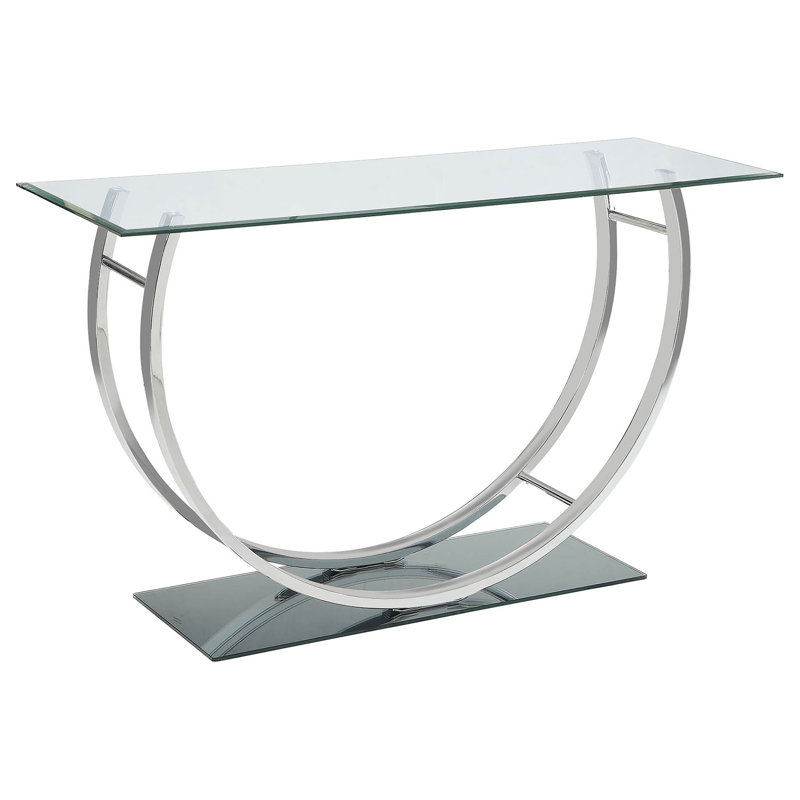 Garrett Chrome Glass Top Console Table