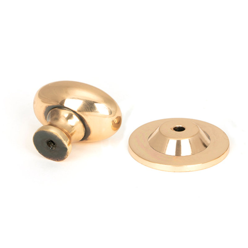 Polished Bronze Oval Cabinet Knob 40Mm, Polished Bronze