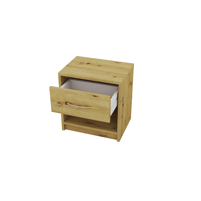 Ellar 15.9cm W Particle Board / Chipboard Bedside Table, Artisan Oak