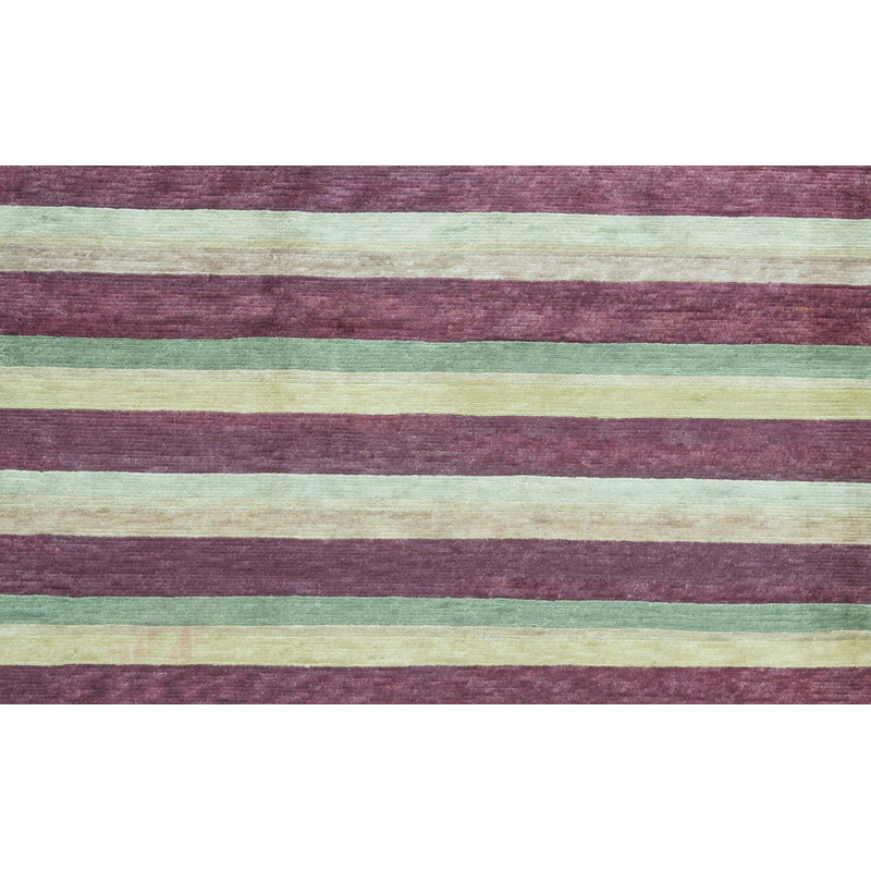 Tapis mauve et beige de haute qualité noué à la main