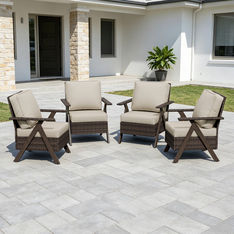 Outdoor Lounge Chair, Beige