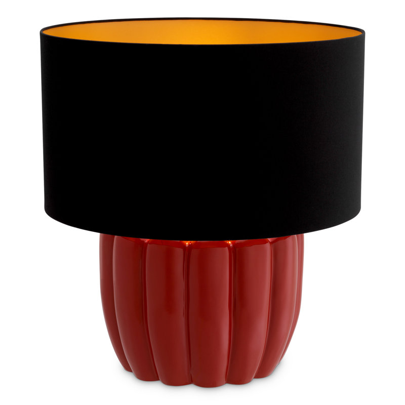 Table Lamp, Red, Black