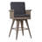 30" Outdoor Wicker Swivel Barstool With Water Resistant Cushion, Mixed Black And Dark Grey