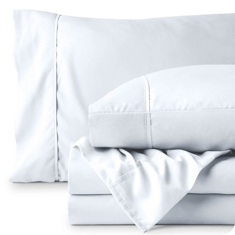 Microfiber Sheet Set with Bonus Pillowcase Set, White, Queen
