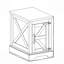 Table de bout Farmhouse Table de bout rectangulaire Farmhouse avec porte de grange et tablette de rangement réglable, table d'appoint rustique pour salon-11778740