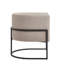 Chaise d'appoint rembourrée en lin avec support en métal noir