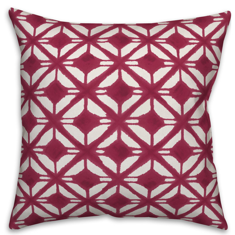 Housse de coussin Abstract Diamond, 20 po x 20 po, Mauve, Polyester/ Bourre en polyester