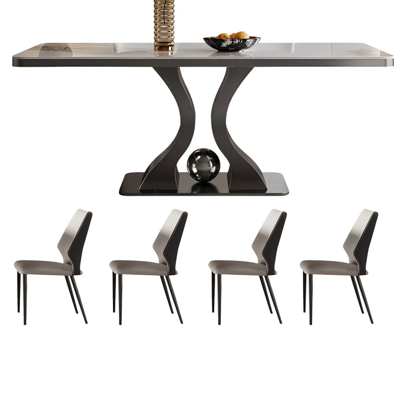 Ensemble de table et chaises rectangulaires haut de gamme, H 29,52 po x L 70,86 po x l 35,43 po