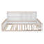 Base de lit plateforme en bois avec barrière de sécurité, tablettes de rangement latérales et étagère à livres-132921637-132921638