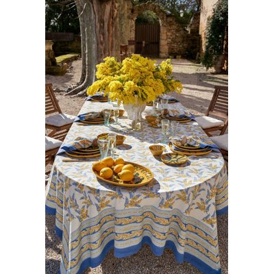 Sebring Tablecloth - Blue & Yellow - 71" x 128"