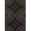 Tapis rond lavable à base géométrique noir-1014965089