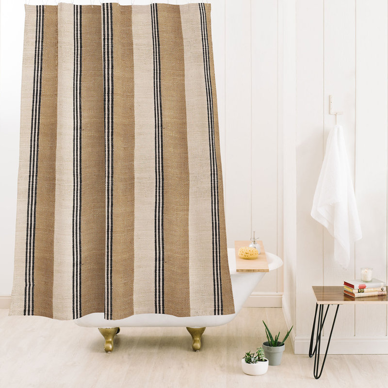 Rideau de douche Ninola Design, Beige Striped
